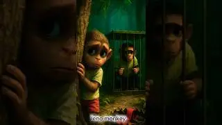 🐒🔒 Caged Courage Little Monkey&rsquo;s Mission to Save His Father 🌿💔