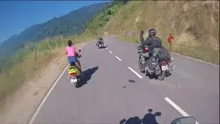 chinese girls fall off scooter