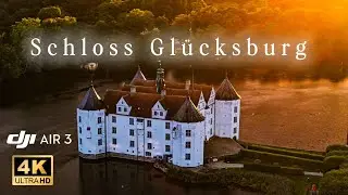 Schloss Glücksburg bei Sonnenuntergang | Das weiße imposante Schloss an der Ostsee | 4K