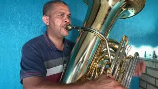 Tuba wntu1 5/4 4 pistos laqueada Sib Tocando  hino CCB N&deg;61 Casa das tubas instrumento musical