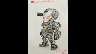 War Machine Toy drawing -  Timelapse video - Oviyam With Sathak