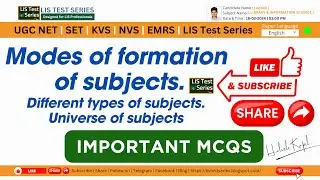 Modes of formation of subjects  Different types of subjects  Universe of subjects