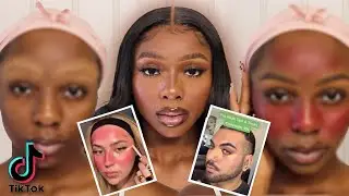 Black Girl Testing Viral TikTok MakeUp Hacks | Darkskin WOC MakeUp