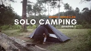 RELAXING SOLO CAMPING UNDERNEATH THE MOON LIGHT - TARP TENT - ASMR