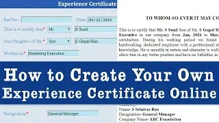 How to Create Experience Certificate Online
