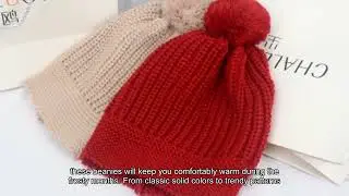 Большая мешковатая шапка-бини, тёплая акриловая шапка-бини, производитель китайских вязаных шапок-бини