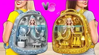 We build Amezing doll House | funny Gold vs Silver Challenge by