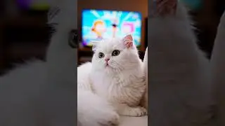 Cat Who Loves Watching Cartoons 📺 #CatPersonality #CuteCats
