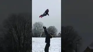 Dad throws kid super high in the air!! (amazing slow-mo)