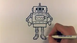 How to Draw a Cartoon Robot