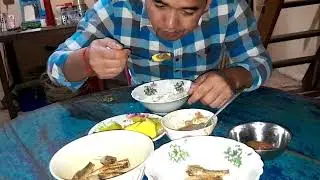 KHMER EATING FOOD, FISH​ SMALL - NATURAL FOOD | CHANTHA FAMILY VLOG - VLOG 382