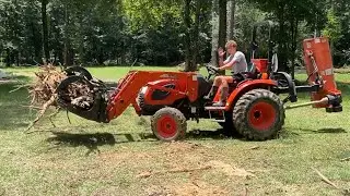 Clearing an area for a pole barn storage & K9 training area