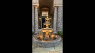 LG163 FRB  Pioggia Fountain with Fiore Pond, Black