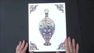 How I Colored The Perfume Bottle - World of Flowers Coloring Book Lisa Brando Extreme Tutorial