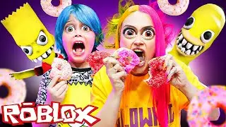 NUNCA COMA OS DONUTS DOS SIMPSONS ASSUSTADORES 🤢 ROBLOX Hungry Simpsons ( Alec GO! )