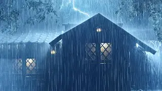 Night Heavy Rain & Powerful Thunder on Metal Roof | Best Rain Sounds for Sleeping & Relaxing