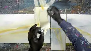 Abstract Painting Demo On 4 Canvas With Acrylic Paint | Annifer