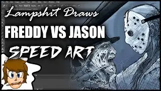 FREDDY VS JASON SPEED ART | Lampshit Draws