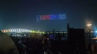 DEFEXPO22 GUJRAT, DRONE VIEW OF DEFEXPO LOGO