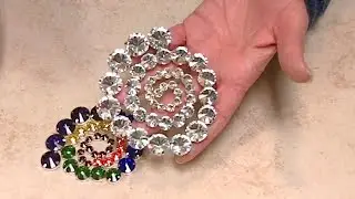 Large Soldered Rhinestone Spiral Earrings