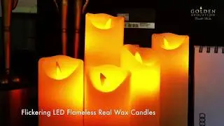 Flickering LED Flameless Real Wax Candles
