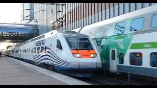 Finland: Trains at Helsinki's Tikkurila / Dickursby Station
