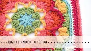 Queenie Free Crochet Granny Square Afghan Block Pattern from Polly Plum Right Handed Tutorial