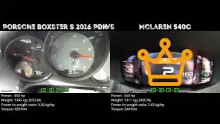 Porsche Boxster S 2016 PDK vs McLaren 540C // 0-100 km/h