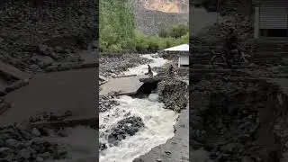 Bridge collapse in flood - hit region in Ghizer valley | #flood #gilgitbaltistan #mountains #nature