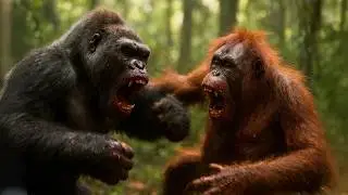 GORILLA VS ORANGUTAN &mdash; Battle of The Great Apes
