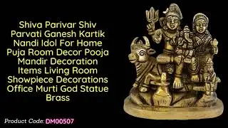 Sri Shiva Parivar Idol Shiv Parvati Ganesh Kartik Nandi Murti