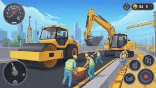 City Bridge Construction Simulator 3D Game - Highway JCB Excavator Construction - Android Gameplay