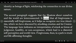 ChatGPT ACIM Lesson 62 - Forgiveness is my function as the light of the world