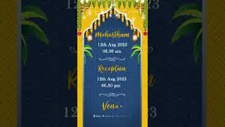South Indian Wedding invitation video With Caricature illustration 2023  Wts app number - 8959286176