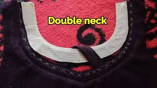 Double Neck for make a designer kurti // Cutting and stitching of beautiful neck design//