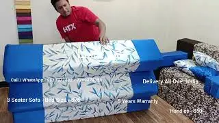 Blue Colour sofabed folding cover washable dr foam 9999 whatsapp 9833877482 for colours space saving