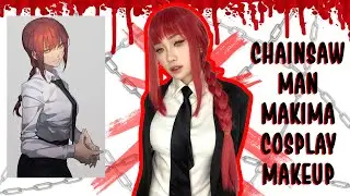 Chainsaw Man Makima Cosplay Makeup Tutorial ⛓️🪚&hearts;️