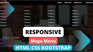 Responsive Mega Menu using HTML CSS Bootstrap 4 only | Mega Dropdown Menu