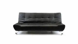 Furnisho - Verona Faux Leather Sofa Bed - 3 Seater Modern Sofabed - Black
