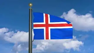 Flag of Iceland (1918&ndash;1944) (moving clouds)