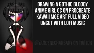 Gothic Bloody Anime Art Cute Moe Style Drawing on Procreate