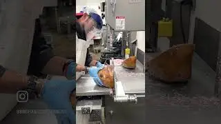 Processing hams can be a bit of a mess.  #butcher #bbq #butchershop #pork #ham #bestbutcher #steak