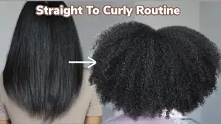 Straight to Curly Routine | No Heat Damage