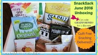 Snacksack June 2016 Unboxing | Use discount code GRADYSMOM10