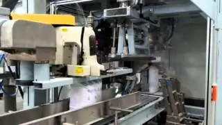 flour 25kg packing machine with robot palletizing
