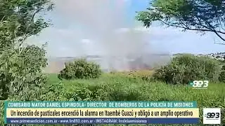 Un incendio de pastizales mantuvo en vilo a vecinos de Itaembé Guazú y obligó a un amplio operativo