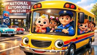 Wheels on the Bus Go to Automobile Museum | JJ & Friends Car History | Nursery Rhyme & Kids Song
