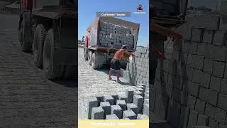 Master Throws Concrete Blocks Into Truck 🔥 #shorts #craftsmanship