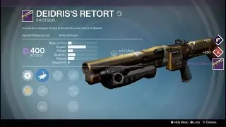 Destiny 1 Deidris's Retort Iron Banner legendary shotgun drop