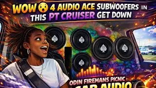 WOW 😮 4 AUDIO ACE SUBWOOFERS IN THIS PT CRUISER GET DOWN | ODIN FIREMANS PICNIC CAR AUDIO SHOW 